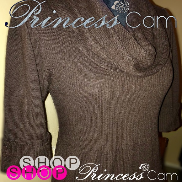 ✅Liv Women’s Mocha Cowl neck Sweater Dress Sz M - Picture 2 of 8